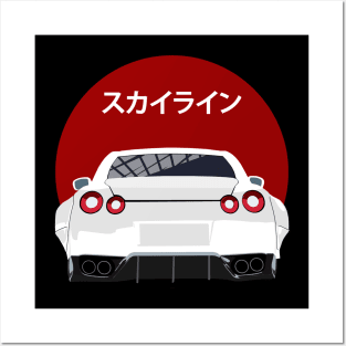 Nissan GT-R r35 Back View Posters and Art